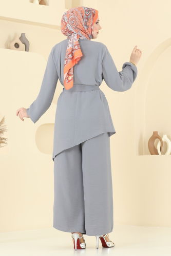 moda selvim طقم رمادي 017MR1078 - Thumbnail