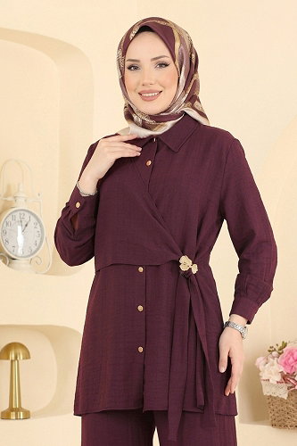 moda selvim Combined 017ZMRK1203 Damson - Thumbnail