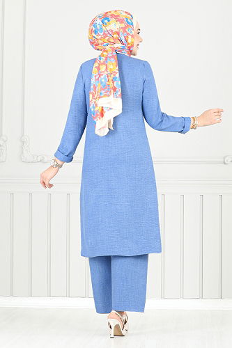 moda selvim طقم أزرق فاتح 018MR1077-M - Thumbnail