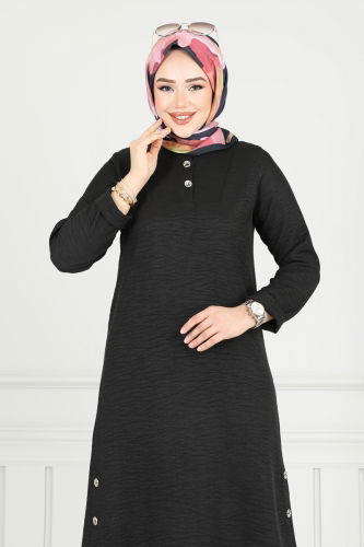 moda selvim طقم أسود 018MR1078 - Thumbnail