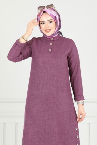moda selvim طقم ليلكي غامق 018MR1078 - Thumbnail