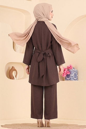 moda selvim طقم بني 020ZMRK1203 - Thumbnail