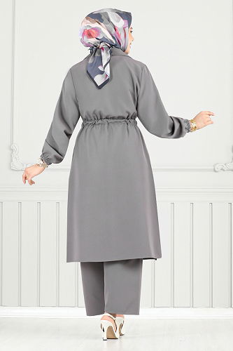 moda selvim طقم رمادي 021MR1077-M - Thumbnail