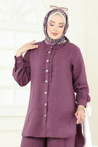 moda selvim طقم وردي غامق 022MR1078 - Thumbnail