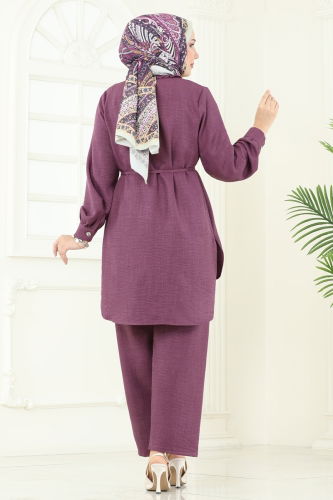 moda selvim طقم وردي غامق 022MR1078 - Thumbnail