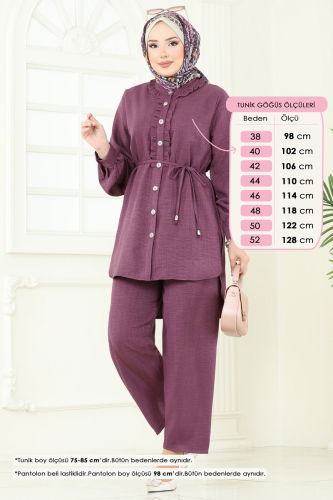 moda selvim طقم وردي غامق 022MR1078 - Thumbnail