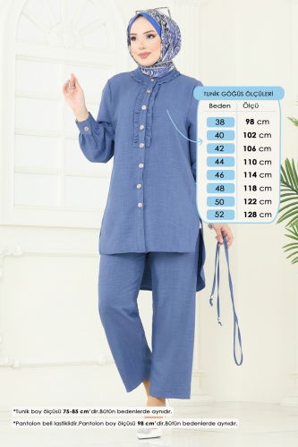 moda selvim طقم ازرق 022MR1078 - Thumbnail