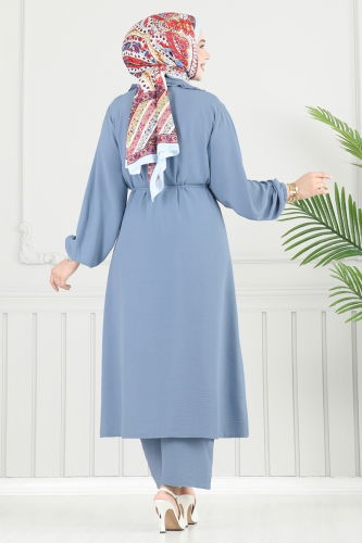 moda selvim طقم أزرق فاتح 023MR1078 - Thumbnail