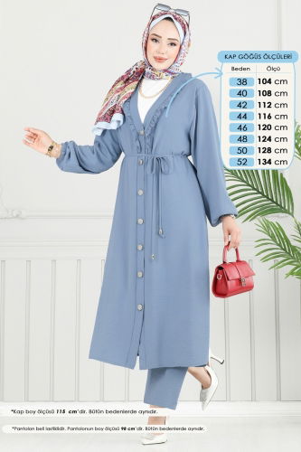 moda selvim طقم أزرق فاتح 023MR1078 - Thumbnail