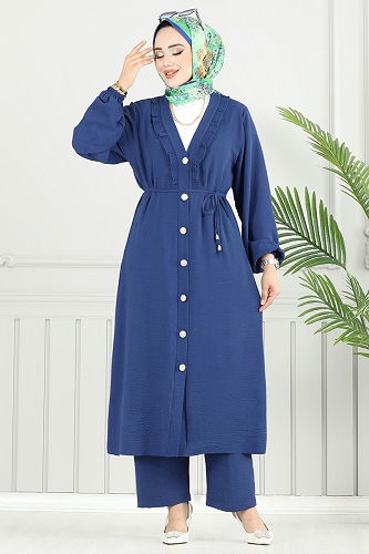 moda selvim طقم ازرق 023MR1078 - Thumbnail