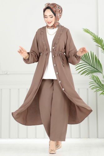 moda selvim طقم بيج 023MR1078 - Thumbnail
