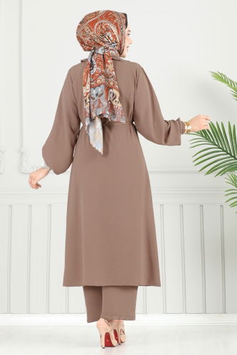 moda selvim طقم بيج 023MR1078 - Thumbnail