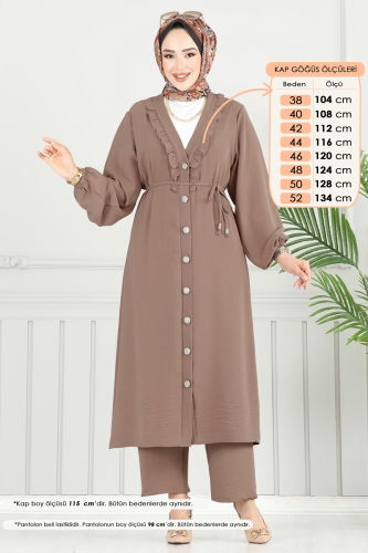 moda selvim طقم بيج 023MR1078 - Thumbnail