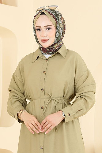 moda selvim طقم أخضر عشبي 027ZMRK1203 - Thumbnail