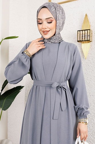 moda selvim طقم رمادي 0336BG354 - Thumbnail