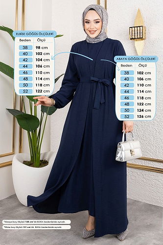 moda selvim طقم كحلي 0336BG354 - Thumbnail