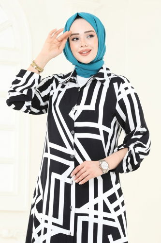 moda selvim طقم أسود 0337BG354 - Thumbnail