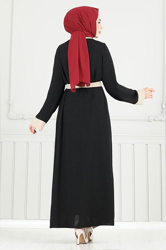 moda selvim طقم أسود 0339BG354 - Thumbnail