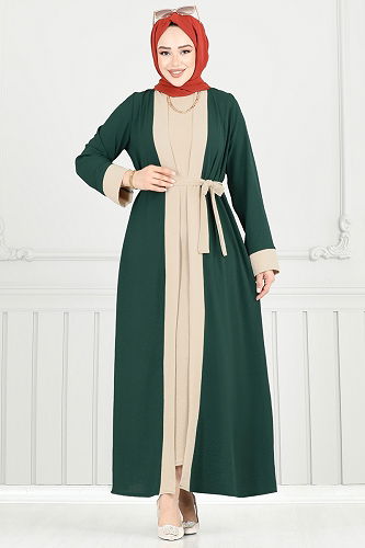 moda selvim طقم زيتي 0339BG354 - Thumbnail