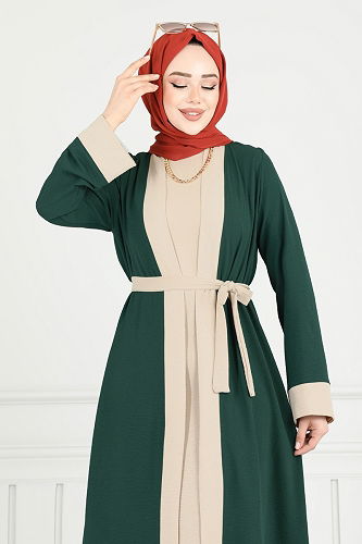 moda selvim طقم زيتي 0339BG354 - Thumbnail