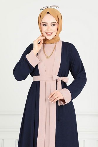 moda selvim طقم كحلي 0339BG354 - Thumbnail