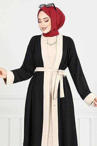 moda selvim طقم أسود 0339BGS895-M - Thumbnail