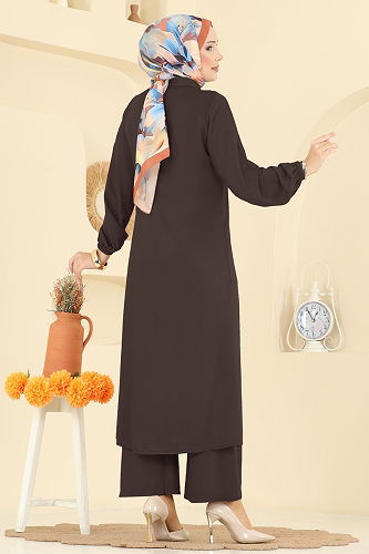 moda selvim طقم بني 0340BG354 - Thumbnail