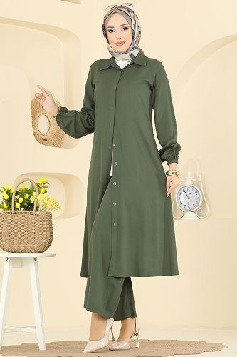 moda selvim طقم اخضر عفني 0340BG354 - Thumbnail