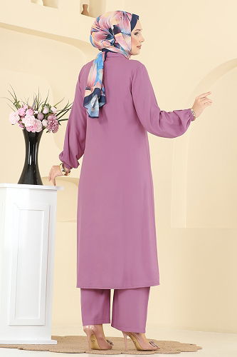 moda selvim طقم ليلكي 0340BG354 - Thumbnail