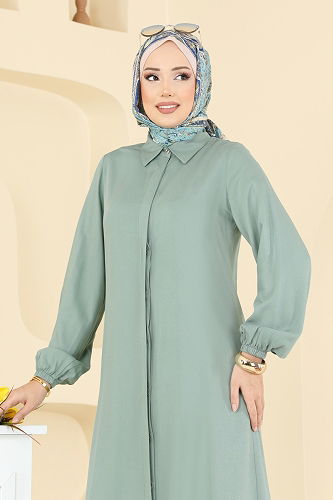 moda selvim طقم أخضر باهت 0340BG354 - Thumbnail