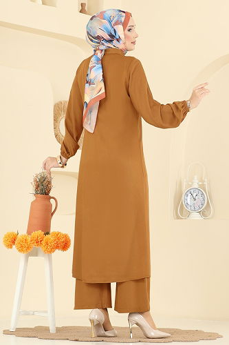 moda selvim طقم خردلي 0340BG354 - Thumbnail