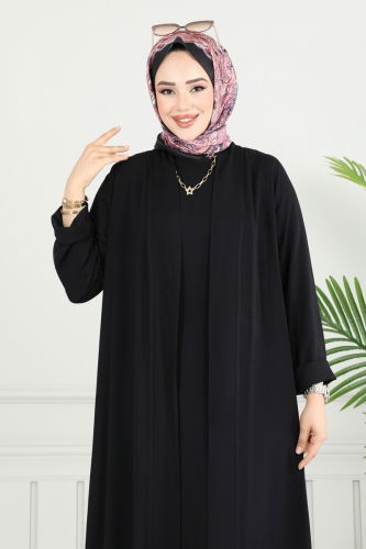 moda selvim طقم أسود 0342BG354 - Thumbnail
