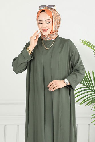 moda selvim طقم اخضر عفني 0342BG354 - Thumbnail