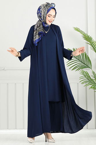 moda selvim طقم كحلي 0342BGS895-M - Thumbnail