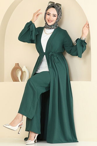 moda selvim طقم زيتي 0344BG354 - Thumbnail