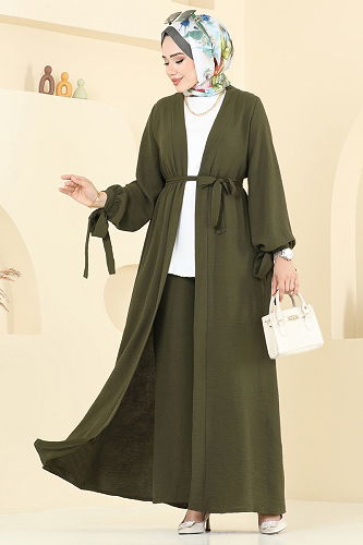 moda selvim طقم اخضر عفني 0344BG354 - Thumbnail