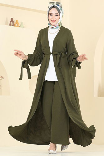 moda selvim طقم اخضر عفني 0344BG354 - Thumbnail