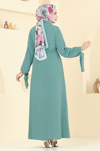 moda selvim طقم أخضر باهت 0344BG354 - Thumbnail