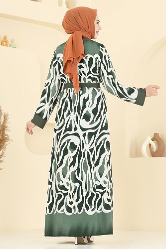 moda selvim طقم نمط 1 أخضر عفني 0345BG354 - Thumbnail