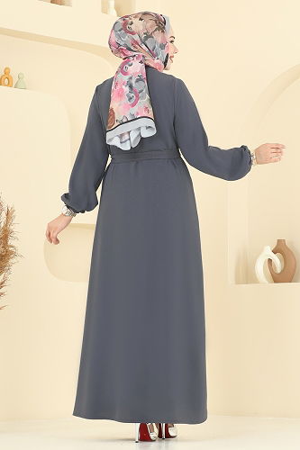 moda selvim طقم رمادي غامق 0347BG354 - Thumbnail