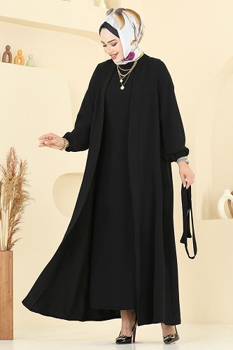 moda selvim طقم أسود 0347BG354 - Thumbnail