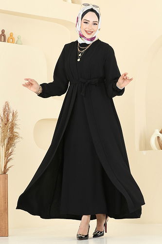 moda selvim طقم أسود 0347BG354 - Thumbnail