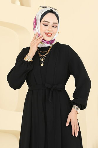 moda selvim طقم أسود 0347BG354 - Thumbnail