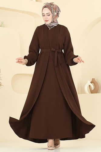 moda selvim طقم بني 0347BG354 - Thumbnail