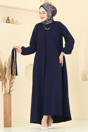 moda selvim طقم كحلي 0347BG354 - Thumbnail