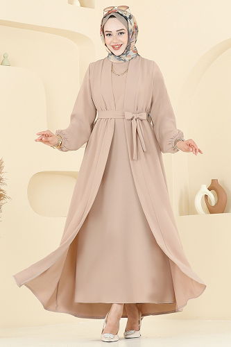 moda selvim طقم بيج 0347BG354 - Thumbnail