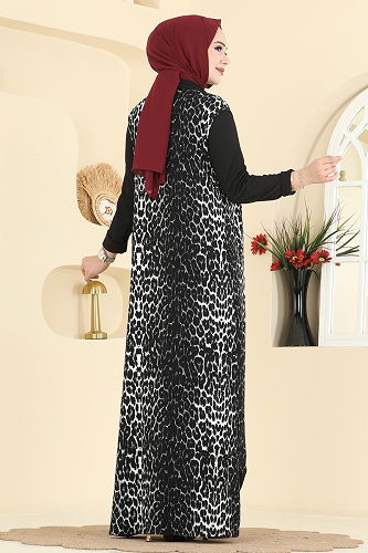 moda selvim Combined 0350ERK1158 Pattern 1 Black - Thumbnail