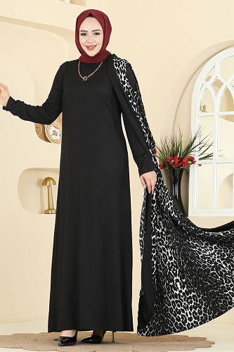 moda selvim طقم النمط 1 أسود 0350ERK1158 - Thumbnail