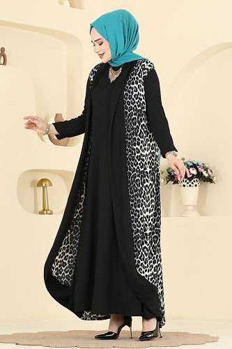 moda selvim Combined 0350ERK1158 Pattern 1 Black & Vision - Thumbnail