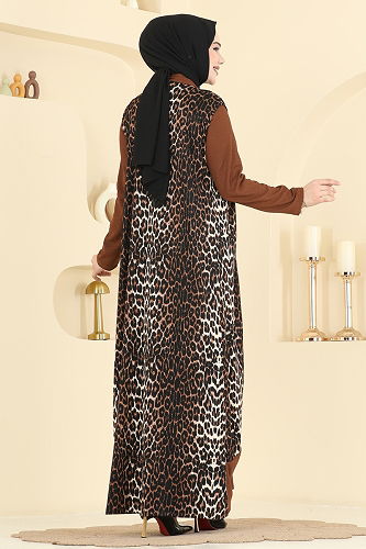 moda selvim Combined 0350ERK1158 Pattern 1 Brown - Thumbnail